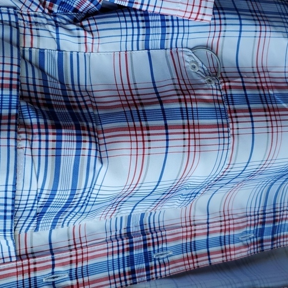 Habitat SS fishing shirt Red white blue plaid Small 40+solar factor - Picture 6 of 15